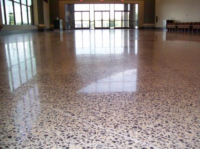 polished concrete with exposed aggregate